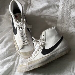 Nike White and Black High-Top blazers